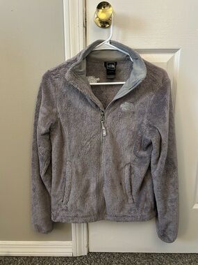 The North Face Gray Plush Fuzzy Zip Jacket - XS